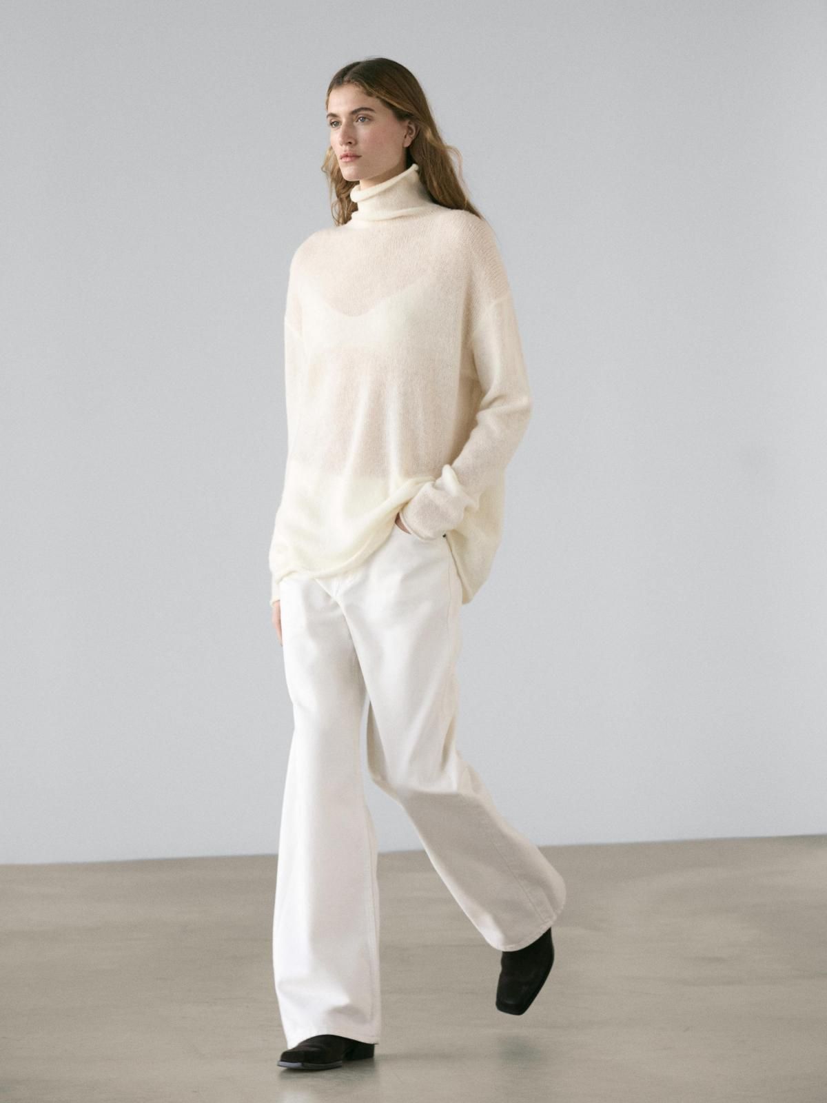 마시모두띠 프리미엄 울 하이넥 니트 스웨터 5627/535 OFF WHITE - 상세 이미지 4