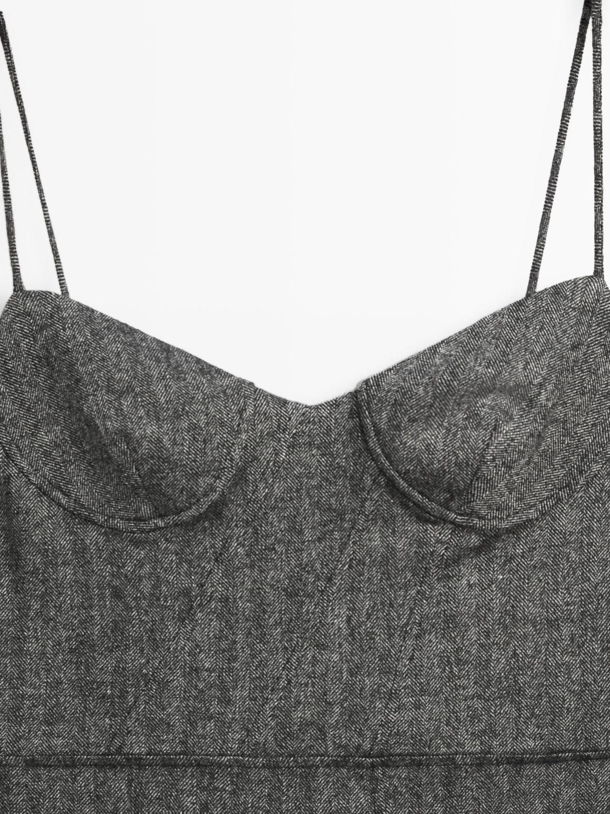 마시모두띠 슬림핏 스트랩 미디 원피스 6603/506 CHARCOAL 이미지 8