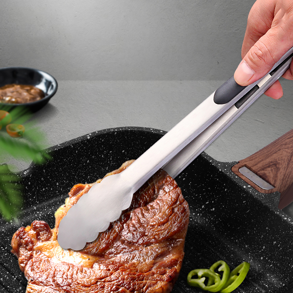 바비큐집게 실리콘고리 304 스텐 집게 고기 조개집게 - 메인 이미지