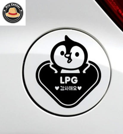 김프로센터 동글세모팽글이 LPG 블랙 주유스티커 자동차스티커 차량시트지
