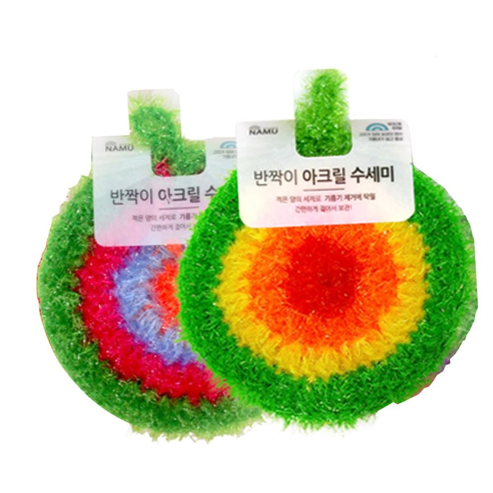 반짝이 아크릴 수세미 1P 13cm 설거지용품 주방위생 - 메인 이미지