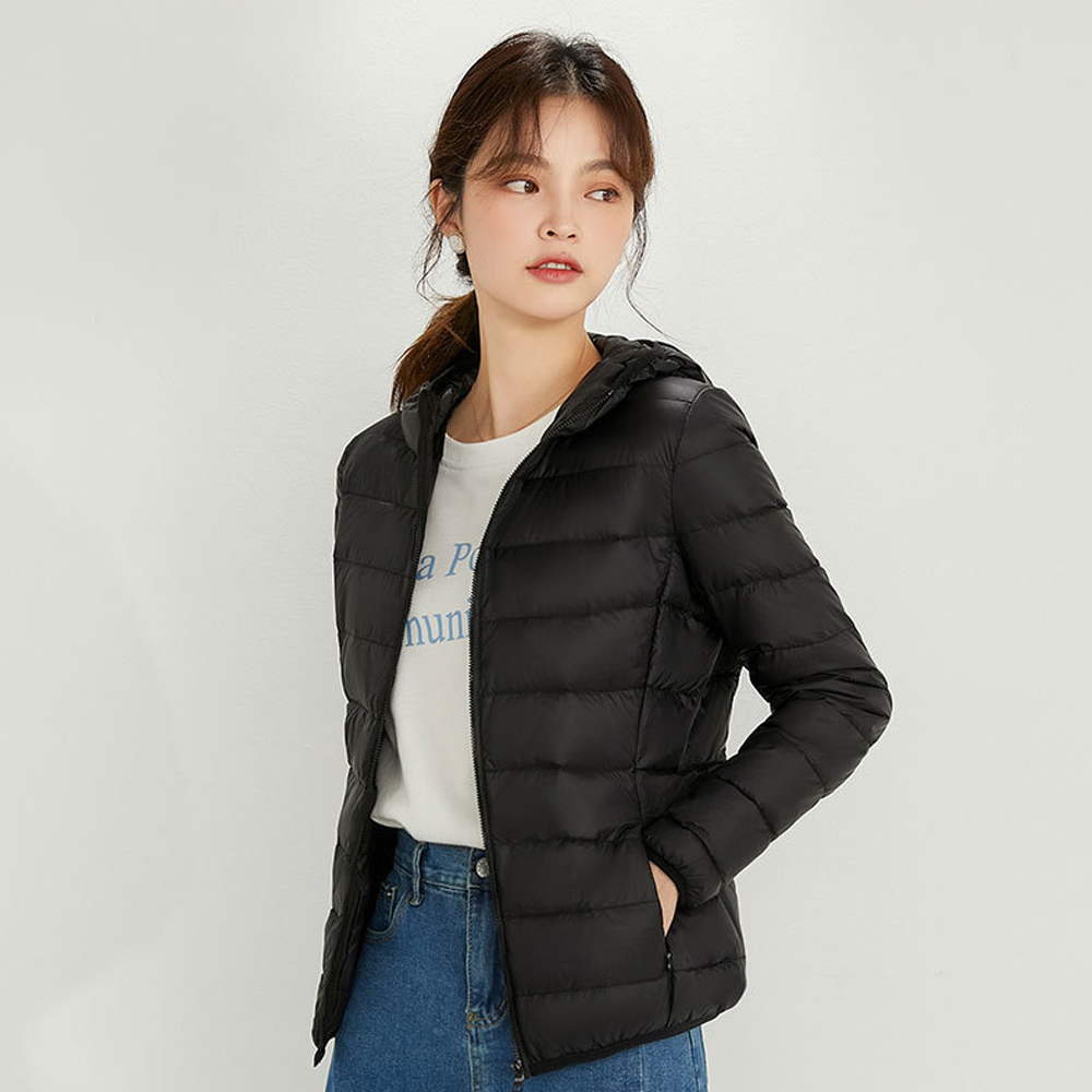 CWAP5799 여성용 6컬러 오리털 베이직 모자패딩 - 메인 이미지