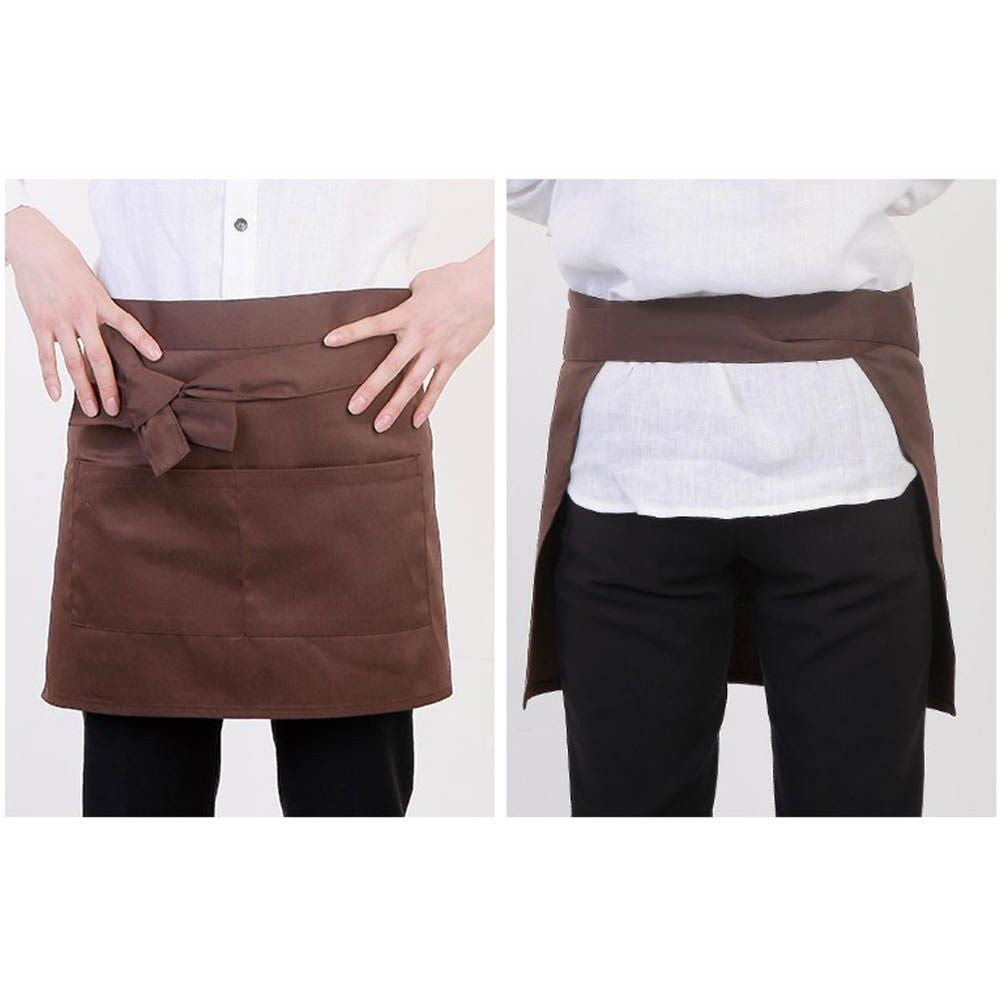 브라운 미니 허리 데님 카페 쉐프 바리스타 앞치마 - 상품 이미지