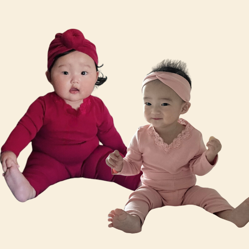 아기 내복 레이스 효도내복 홈스냅 실내복 - 메인 이미지