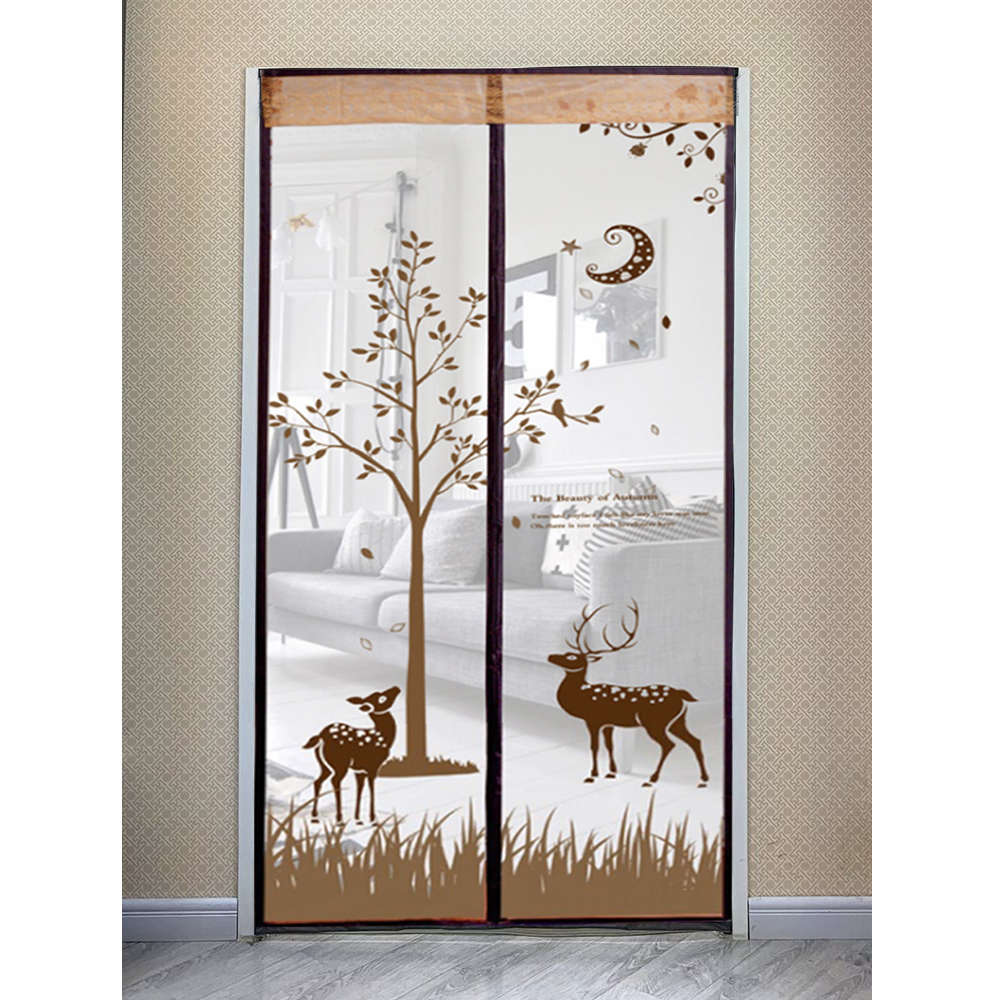 방문모기장 사슴 문 모기장(90x210cm) (브라운)방충망 탈부착모기장 - 상품 이미지