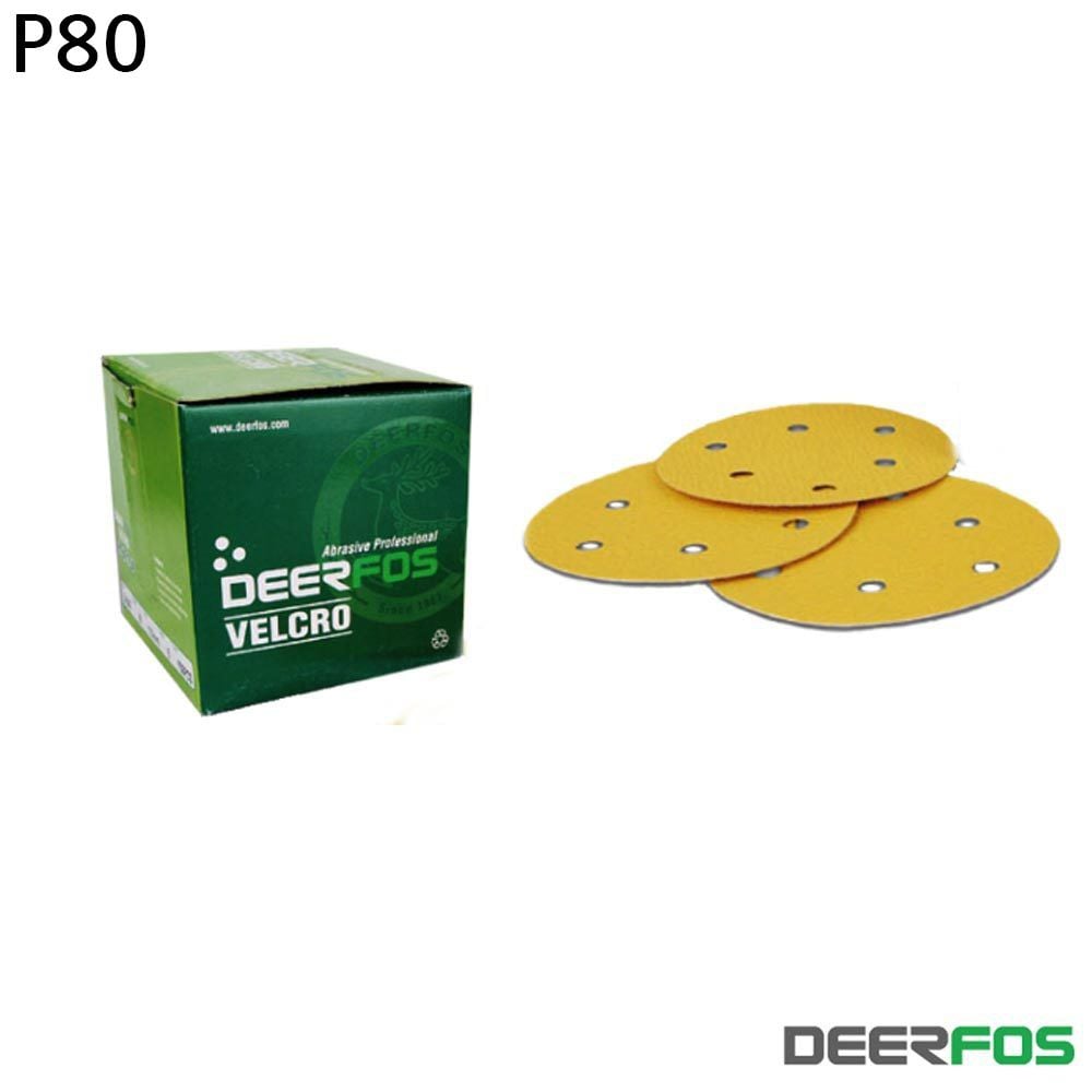 디어포스 125mm 6H 샌드페이퍼 100매입 80방 - 상품 이미지