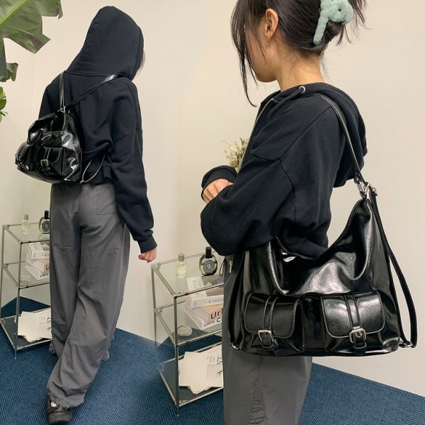 데일리가방 가죽 투포켓레더투웨이백 크로스 보부상 백팩 숄더 여성백팩 여성가방 크로스백 여성 - 상품 이미지
