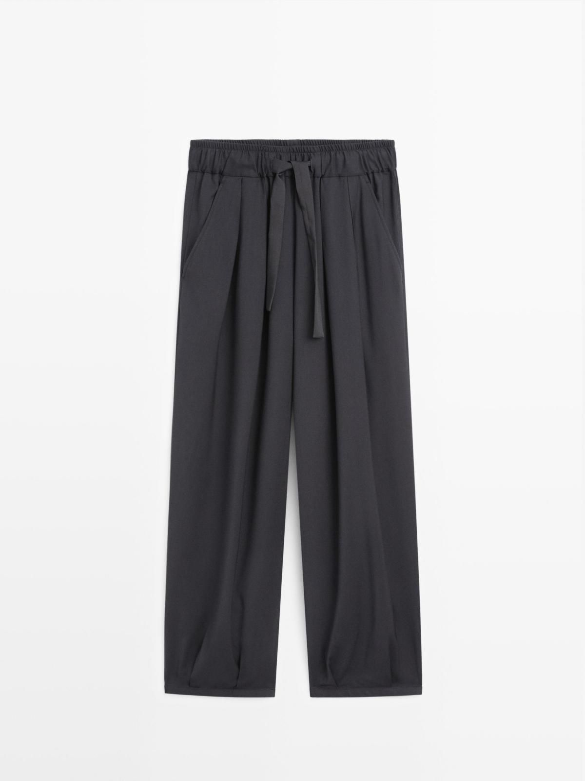 마시모두띠 테크니컬 와이드핏 플리츠 팬츠 5016/675 NAVY BLUE - 상세 이미지 5