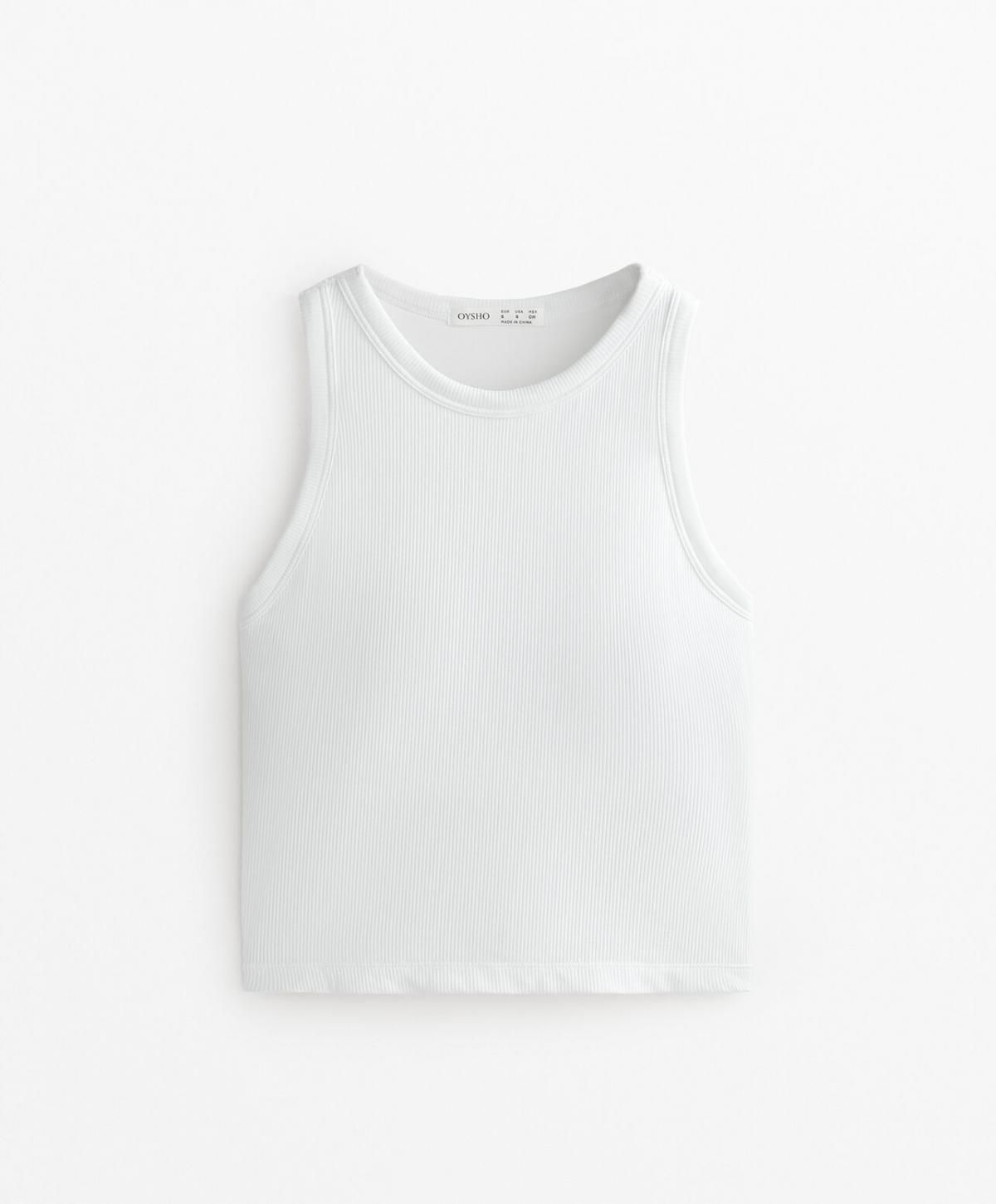 오이쇼 베이직 리브드 모달 블렌드 롱 탱크탑 0144/058 WHITE - 상품 이미지