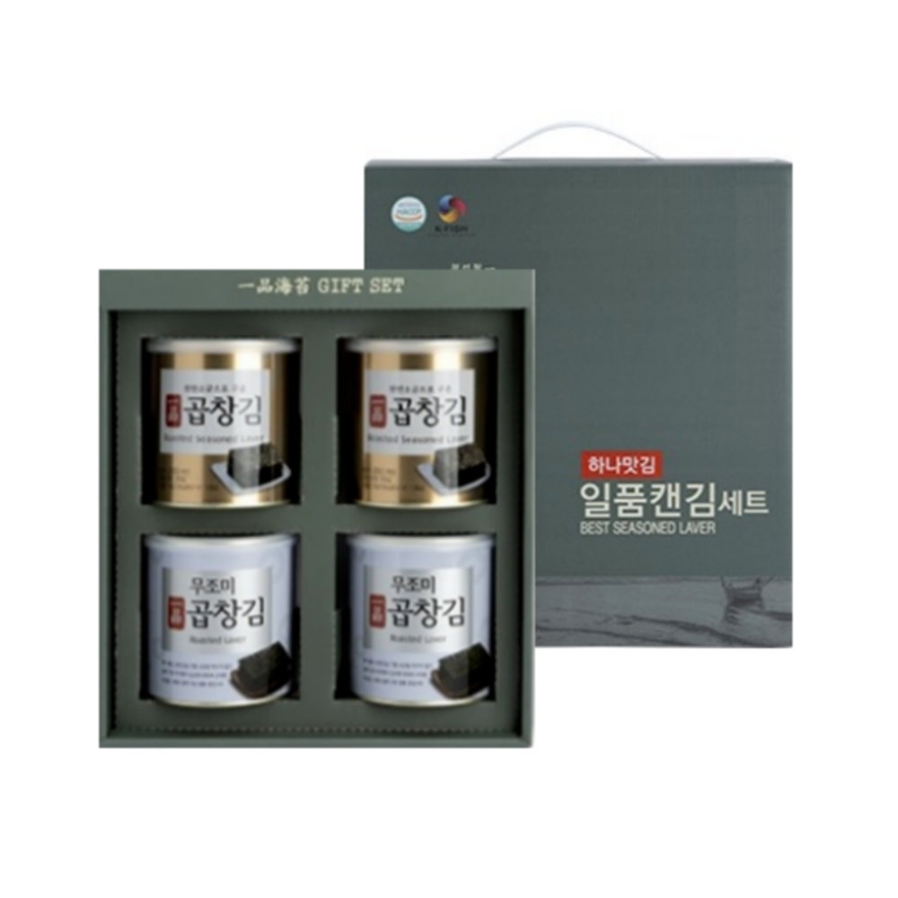 일품 곱창김 30g 2캔 일품 무조미 곱창김 22g 2캔 명절선물세트 김선물세트 - 상세 이미지 2