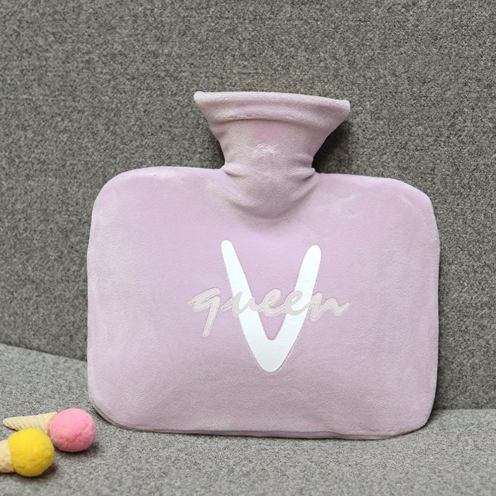 핫팩 레터링 보온 물주머니(800ml) (퍼플) 찜질주머니 핫찜질팩 - 상품 이미지