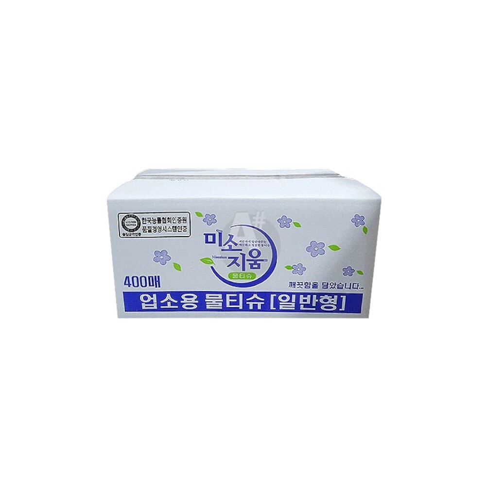 미소지움 업소용 물티슈 400매 식당 가게 일회용물티슈 - 상품 이미지