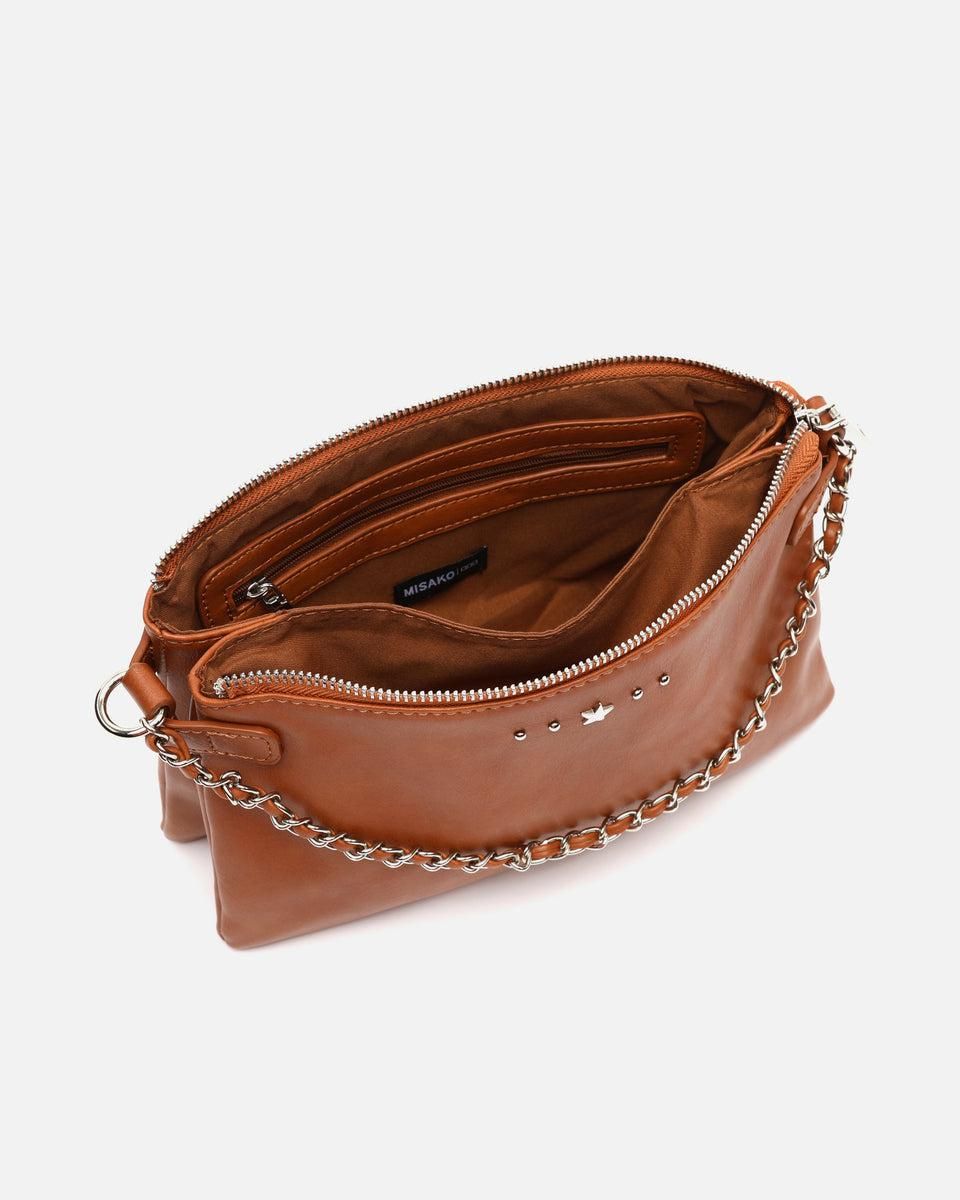 미사코 메탈릭 체인 스몰 숄더백 Nesco-5000143118018 CAMEL - 상세 이미지 5