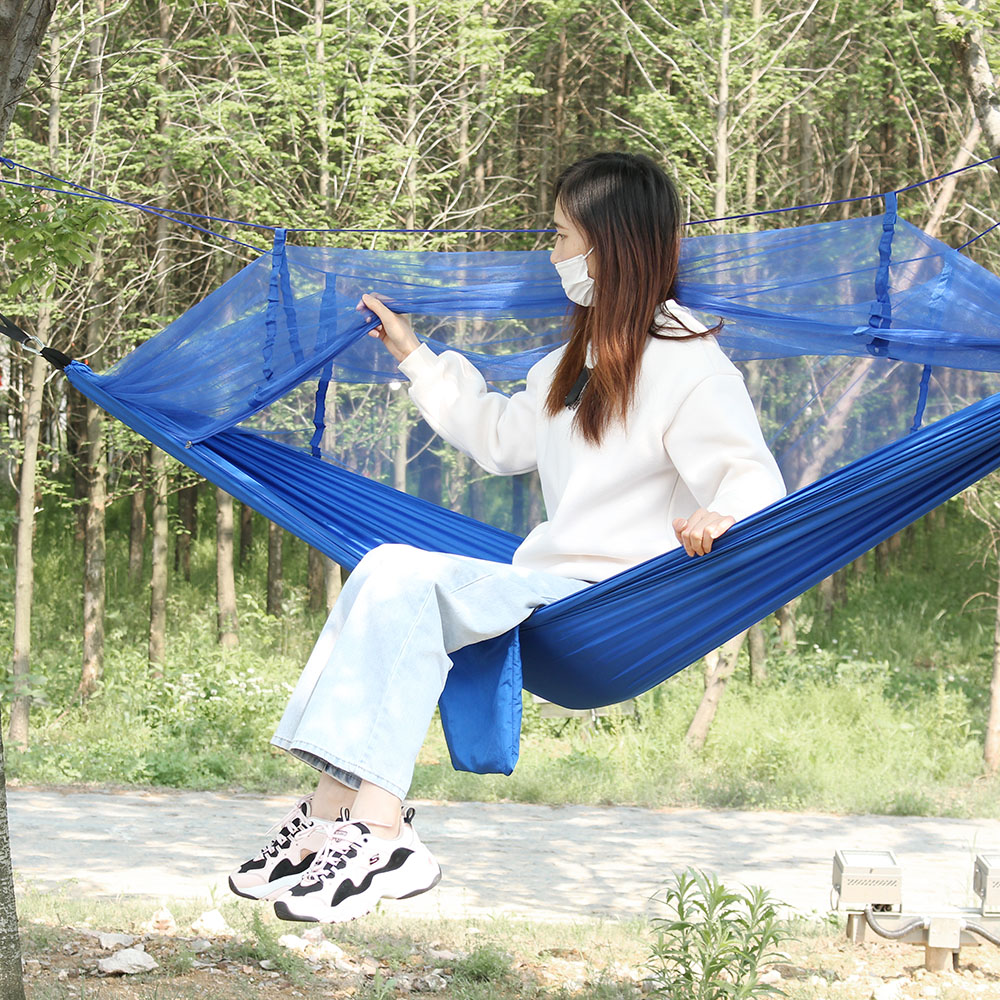 캠핑해먹 공중쉘터 캠핑 모기장 해먹(블루) 경량 해먹침대 야외침대 - 상품 이미지