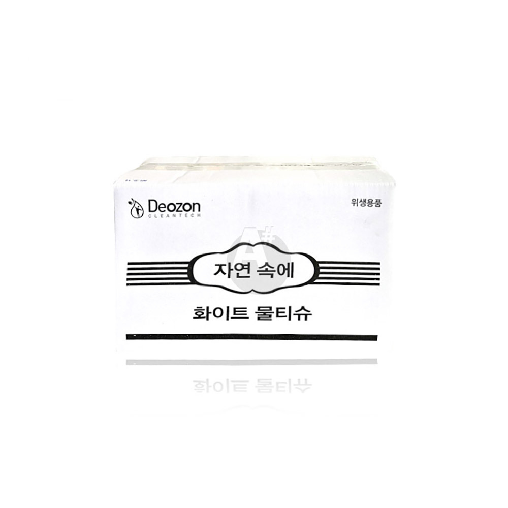 자연속에 업소용 위생 물티슈 화이트 무지 400매 개별포장 식당 일회용물수건 - 상품 이미지
