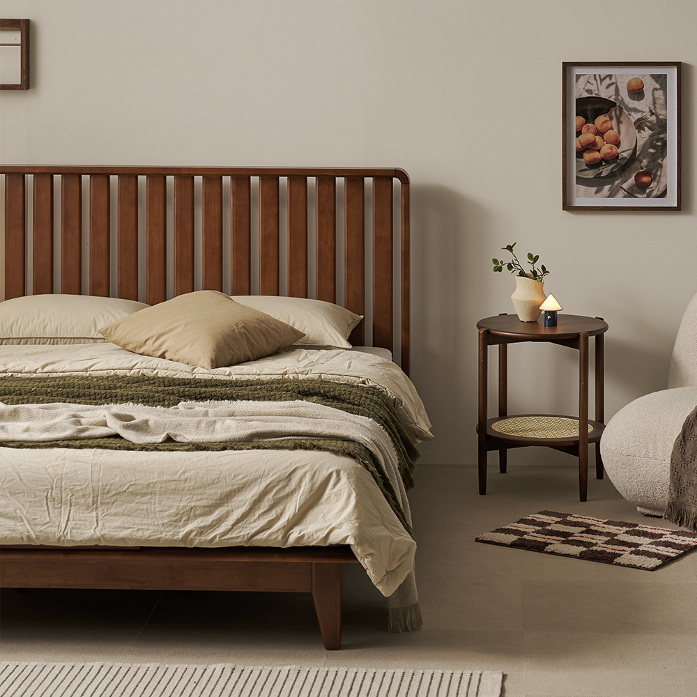 캐논 평상형 통깔판 원목 침대 프레임 퀸 Q