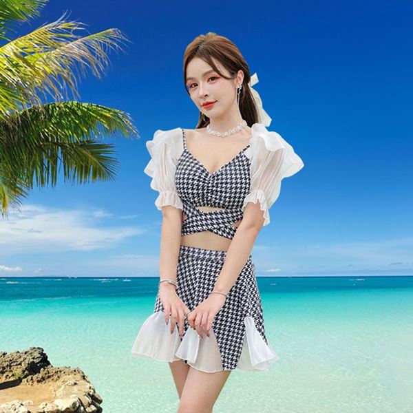 치마 비키니 수영복 풀빌라 바다 워터파크 속바지 - 메인 이미지