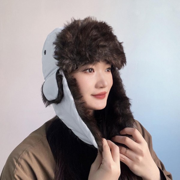 털모자 따수운 귀달이 화이트 군밤모자 귀덮개모자 겨울귀달이모자 귀도리모자 겨울모자 여자겨울 - 메인 이미지