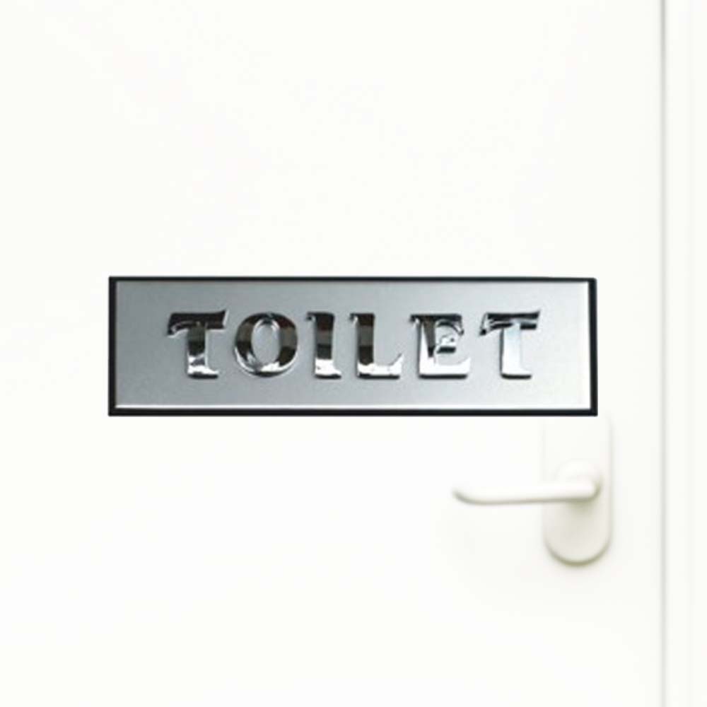 TOILET 이니셜 모던한 은백색 알루미늄 사인표지 - 상품 이미지