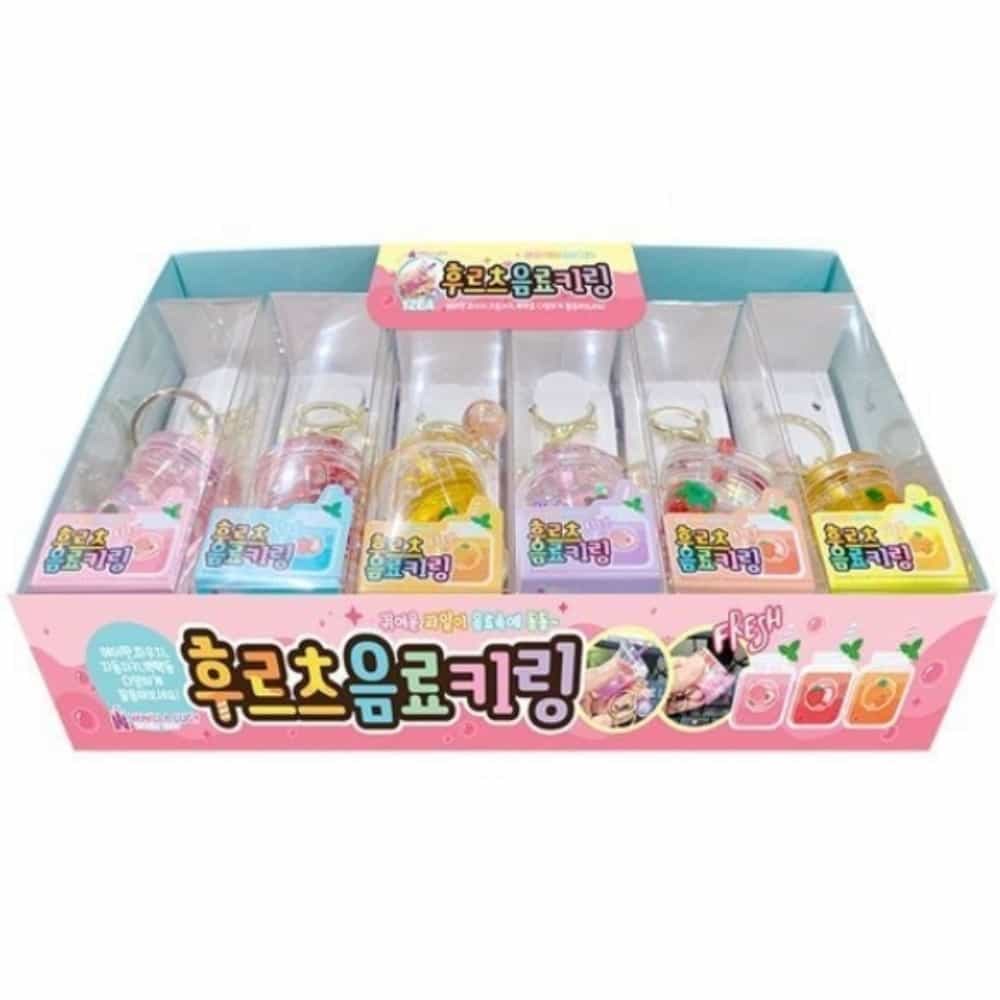 음료 키링 12개 파우치키링 열쇠고리링 - 상품 이미지