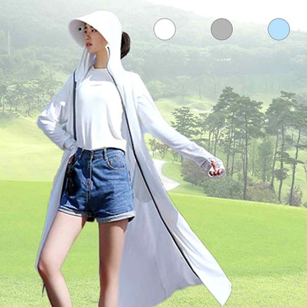 전신 햇빛 차단 가리개 쿨링 캠핑 집업 래쉬가드 - 메인 이미지