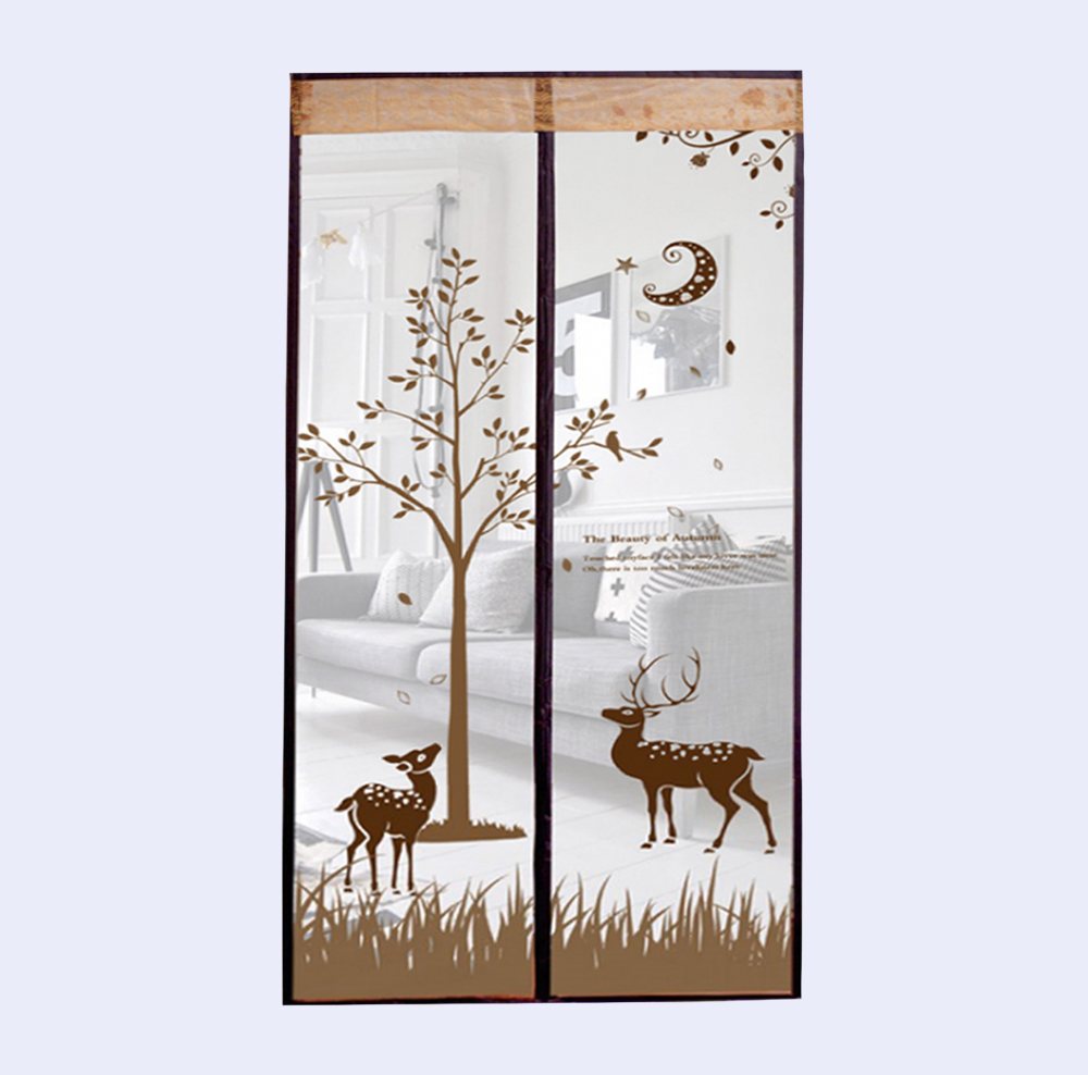 방문모기장 사슴 문 모기장(90x210cm) (브라운)방충망 탈부착모기장 - 상세 이미지 3