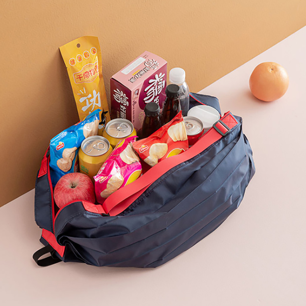 접이식마트가방 2way 폴더블 대용량 시장가방(50x35cm) 접이식 휴대용 접이식장바구니 - 상세 이미지 2