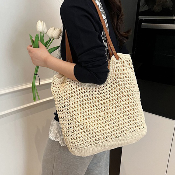 여성 여름 데일리 시스루 라탄 숄더백 UN-2415 - 상품 이미지