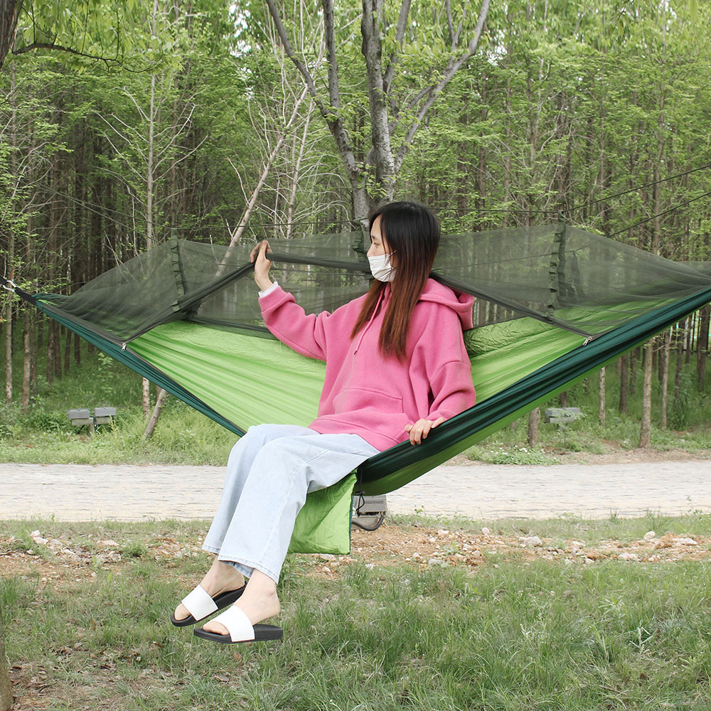 캠핑해먹 공중쉘터 캠핑 모기장 해먹(그린 다크그린) 해먹침대 야외침대 - 상품 이미지