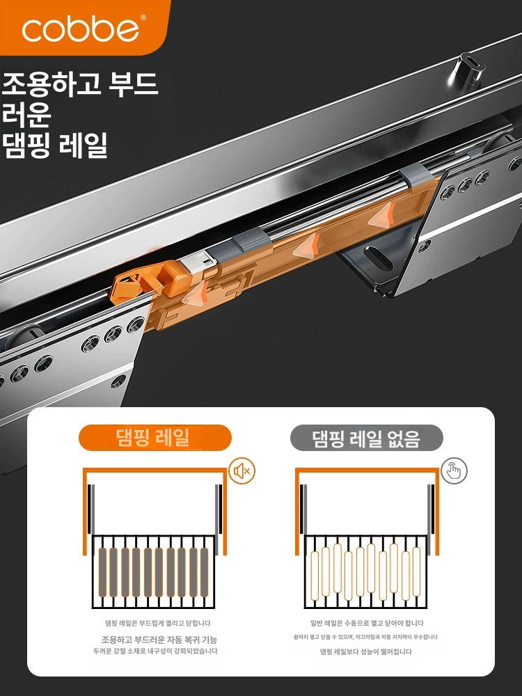 인출식 빨래건조대 빌트인 접이식 슬라이딩 언더레일 베란다 건조대 - 상세 이미지 2