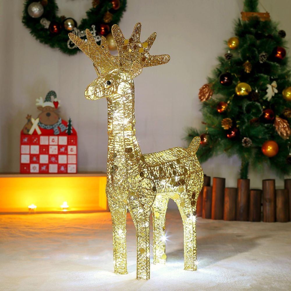 70cm LED 반짝반짝 루돌프 사슴 장식(골드) 트리장식 - 상품 이미지