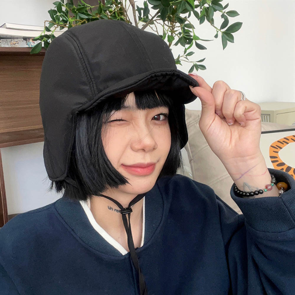 패딩귀달이모자 군밤모자 패딩귀달이 군밤털모자 패딩모자 온나핏 귀달이볼캡 패딩방한모자 패딩벙 - 메인 이미지