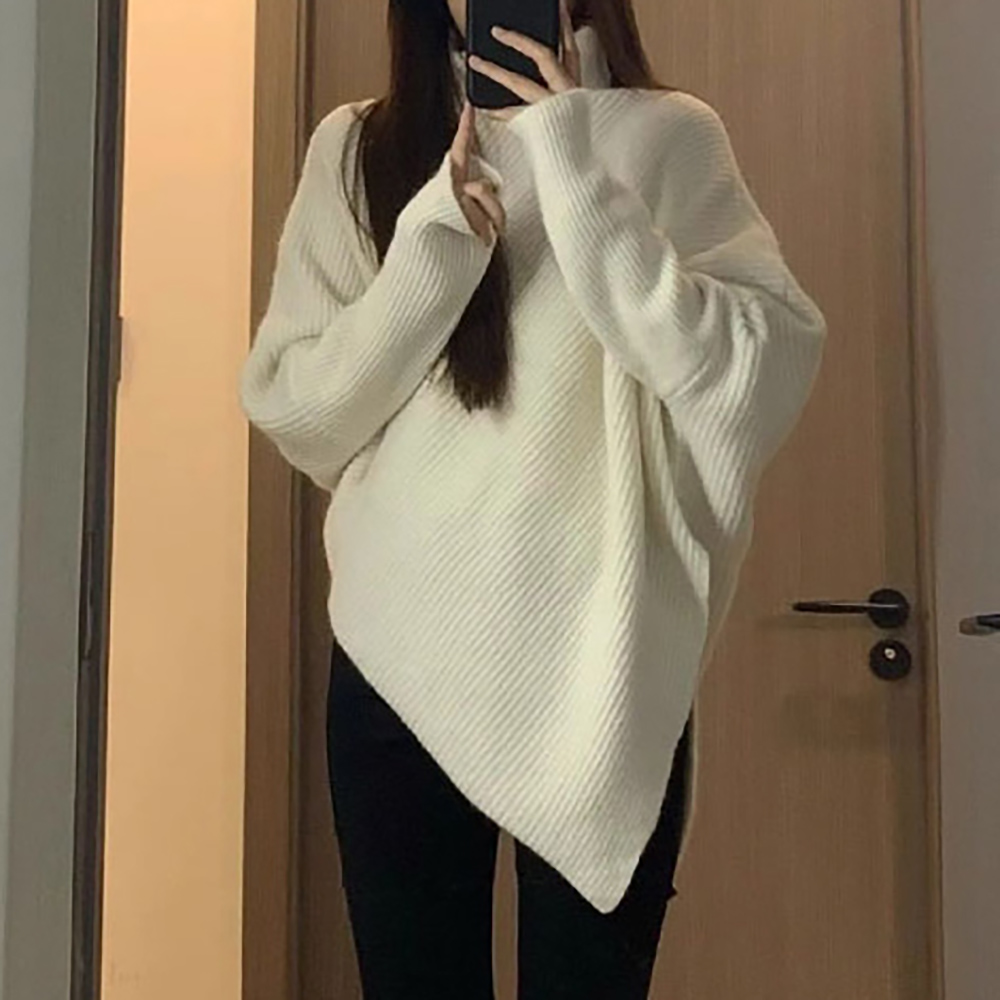 터틀넥 언발란스 가오리핏 긴팔 골지니트티 NF-78 - 상품 이미지