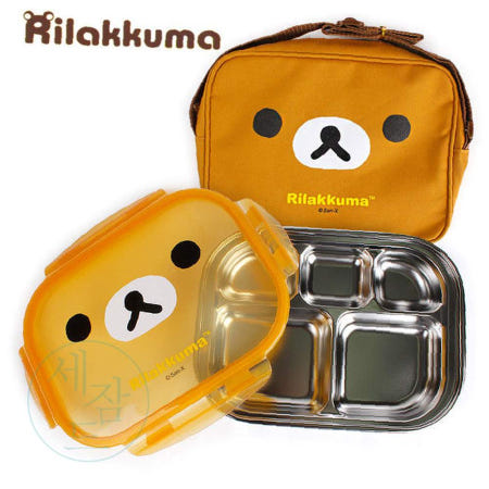 을지 리락쿠마 어린이 스텐식판 도시락 초등학생도시락통 유치원도시락통