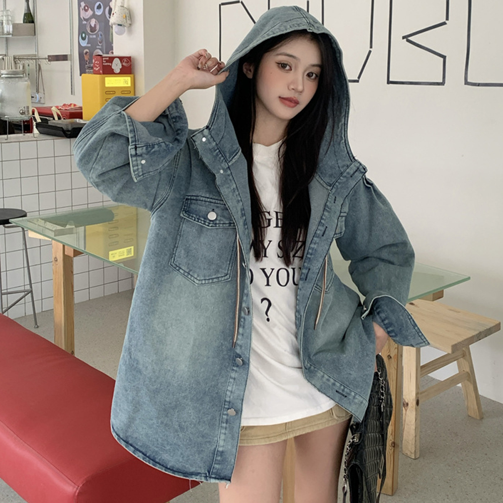 F007603_데님후드자켓 루즈핏 청남방 청야상 - 상품 이미지