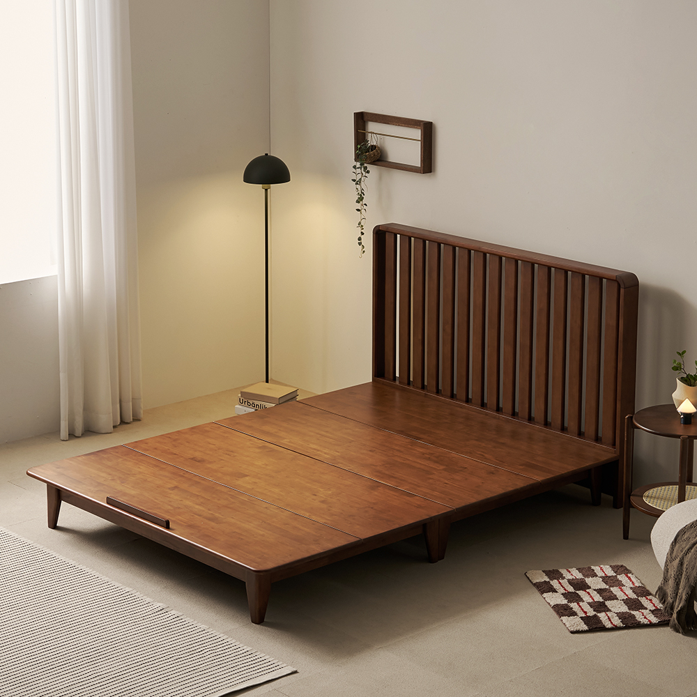 캐논 평상형 통깔판 원목 침대 프레임 퀸 Q