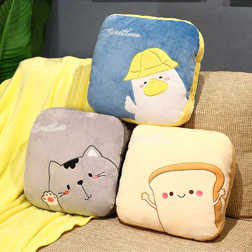 HND 거실 인테리어 극세사 사각 쿠션 담요 SET - 상품 이미지
