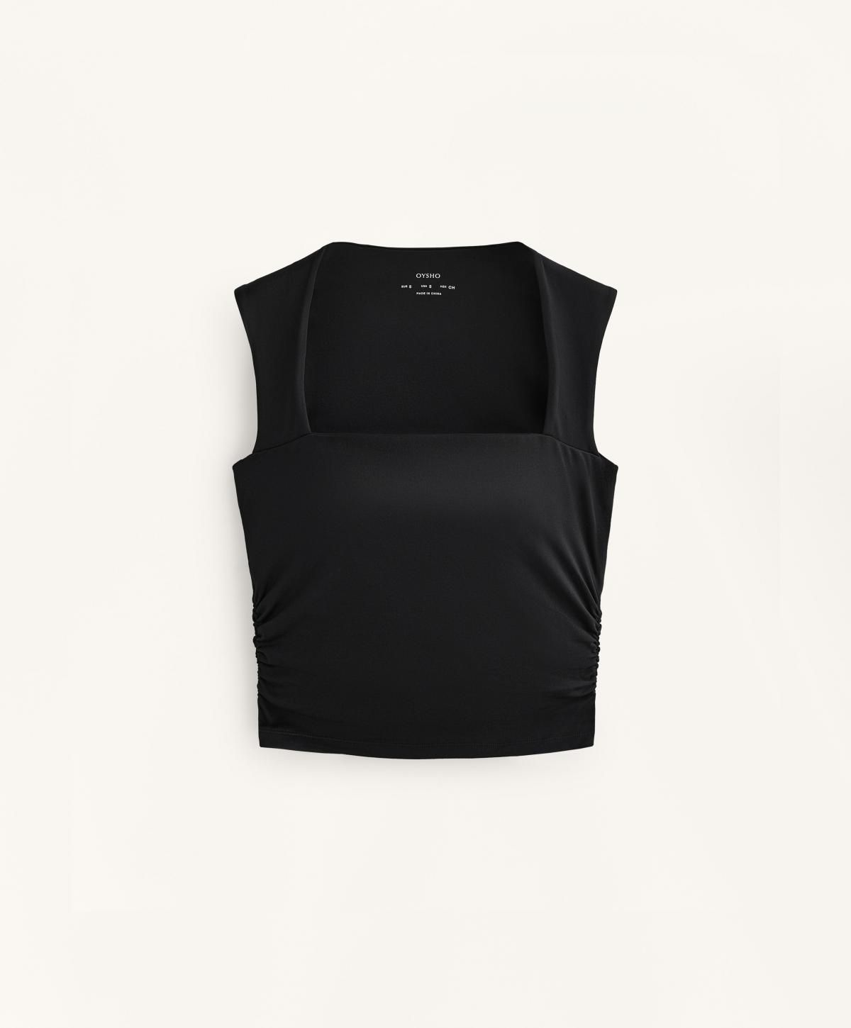 오이쇼 테크니컬 스퀘어넥 브라탑 3735/906 BLACK - 상품 이미지