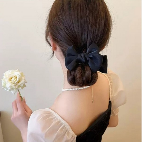 리본 원사 헤어클립 무슈봉 헤어 집게핀 헤어클립. 헤어핀 머리끈 머리핀 - 상품 이미지