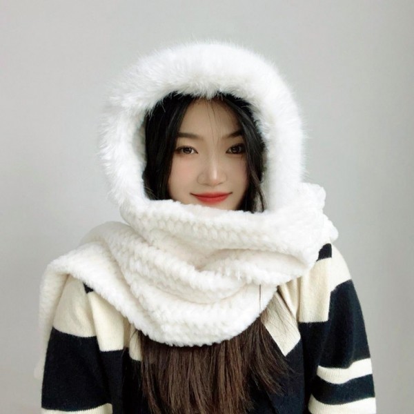 올인원목도리 후드 퍼목도리 머플러 코지데잇 후드형목도리 일체형목도리 후디목도리 후드형머플러 - 상품 이미지