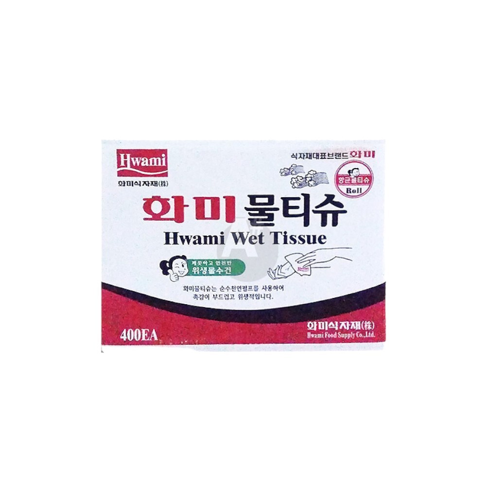화미 물티슈 롤 400EA(100매X4개) 식당 업소용 일회용물티슈 - 상품 이미지