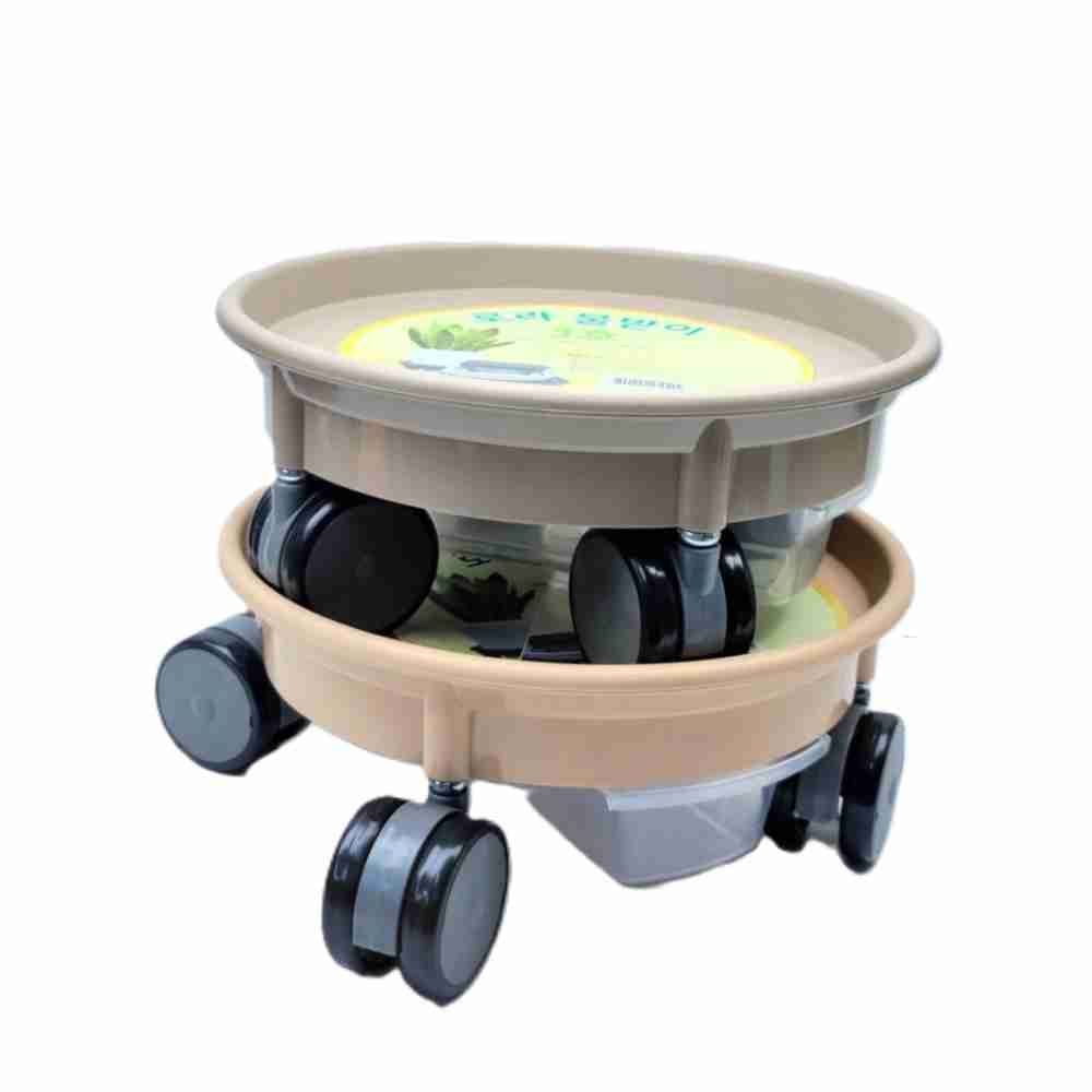 원형 바퀴3호 내경210 외경240mm 화분받침대 이동식화분받침대 블랙 - 메인 이미지