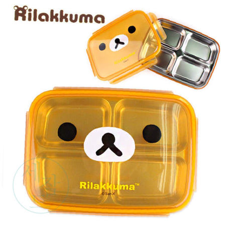 을지 리락쿠마 캐릭터 스텐 식판도시락 4구 유아식기 스텐식판