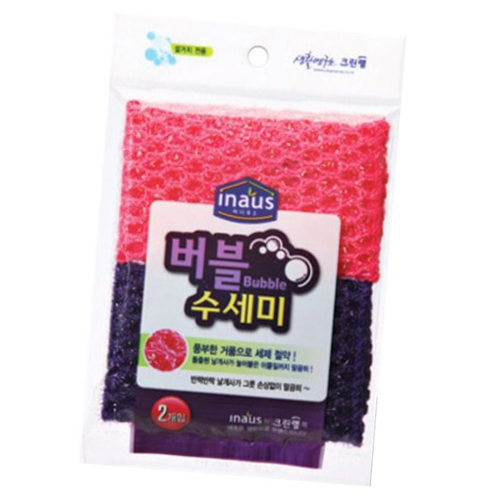 크린랩 버블 수세미 2P 1SET 19x22cm 설거지용품 주방 - 상품 이미지