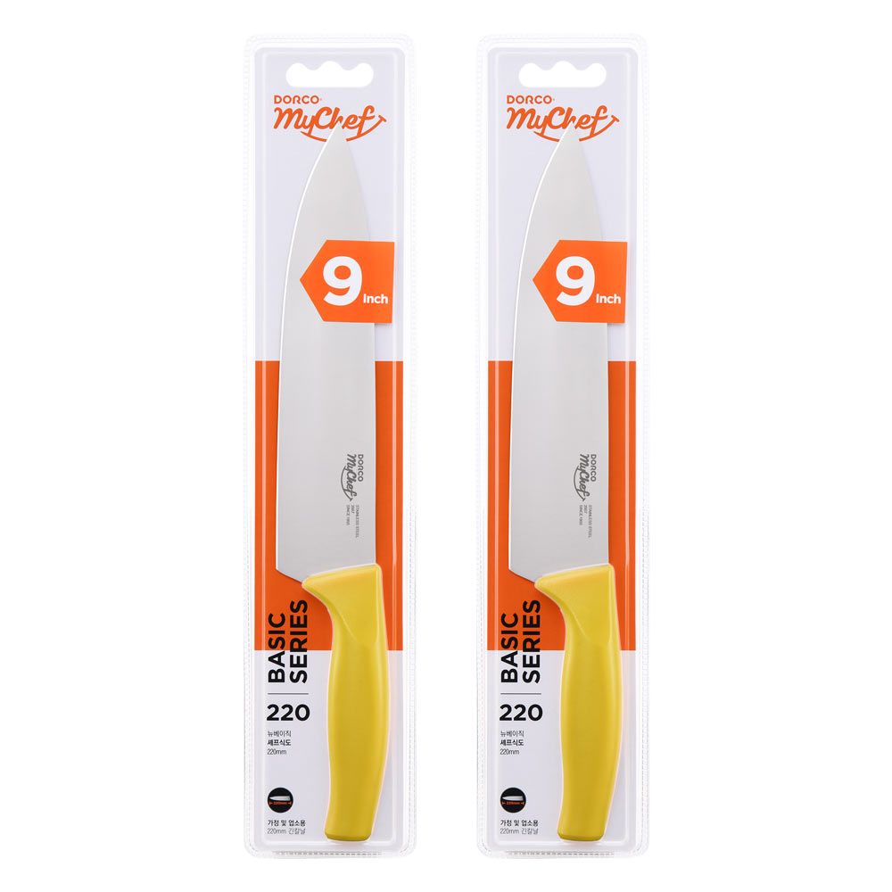 도루코 마이셰프 뉴베이직 셰프식도 옐로우 220mm X 2 - 상품 이미지