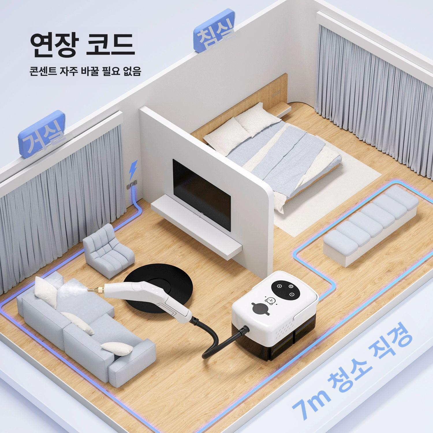 입주청소용품 고압 세척기 스팀청소기 노즐 에어컨 주방후드 소파 소독 살균 카멜리아화이트 이미지 6