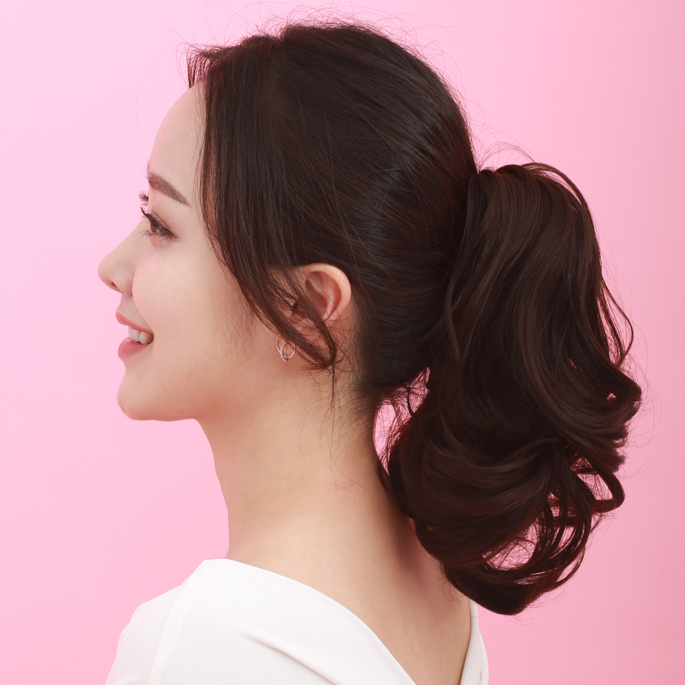 포니테일 숏세팅 웨이브 집게핀 가발 - 상품 이미지