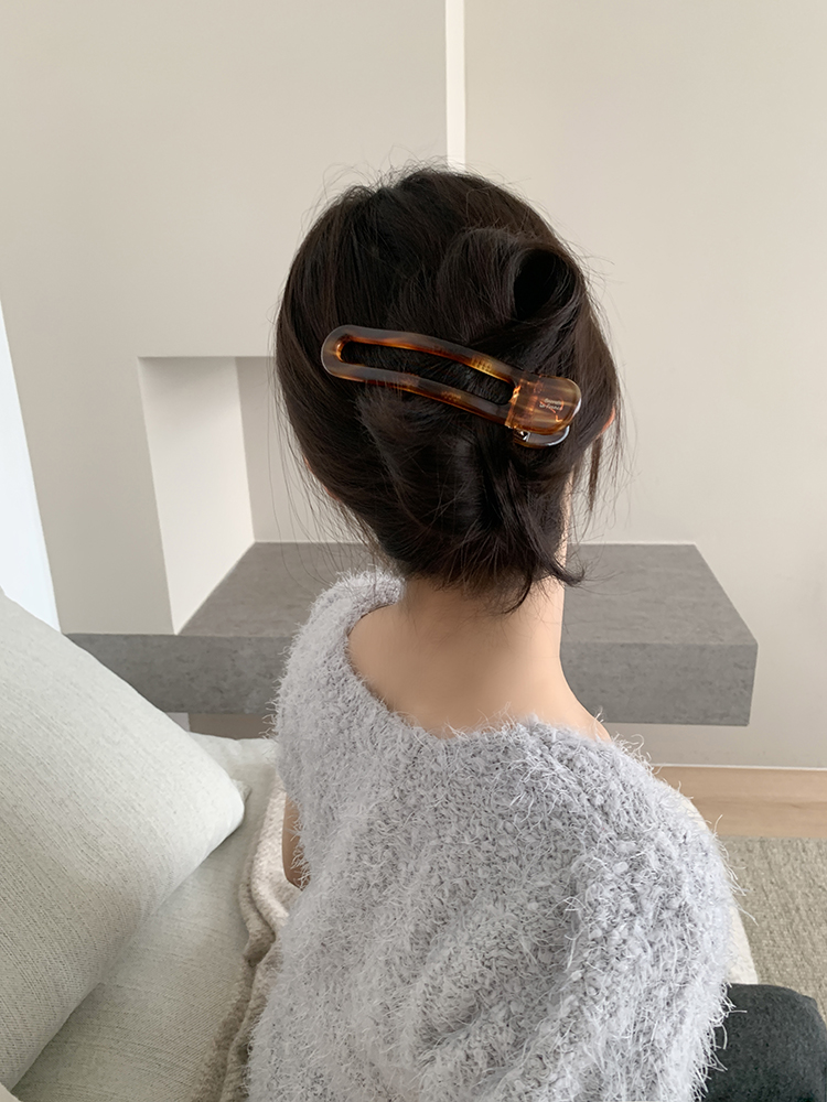 Barrette La France, 와이드 엠버 헤어클립 - 올림머리 패턴 셀룰로오스집게핀 제품 이미지