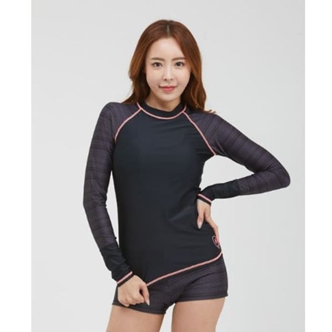 쿠기 여자 수영복 레쉬가드 탄력 비치웨어 세트 4p - 메인 이미지
