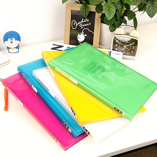 청운 Glossy Color Chip A4 20매 클리어화일 5개 투명 - 상품 이미지